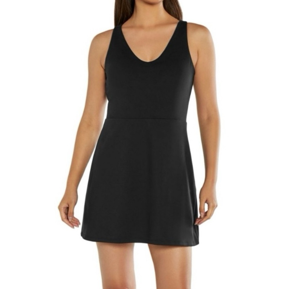 GAP Fit Black Active Tennis Tank Workout Tummy Control Shorts Romper Size XS